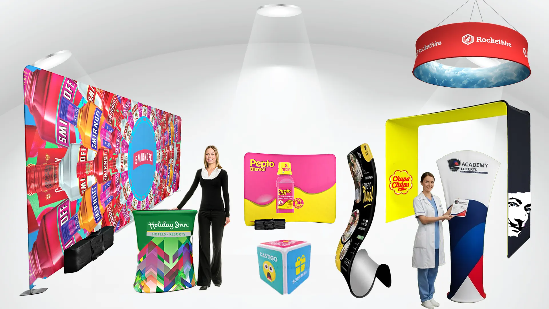 Display de tensión portátil para expos y eventos - QPublicidad